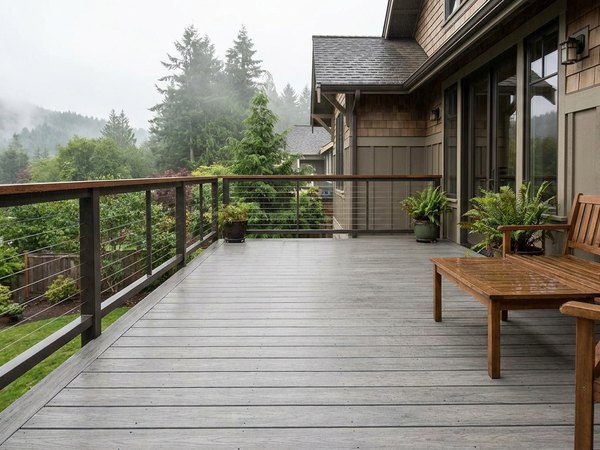 Low-sheen composite deck with hidden fasteners, example