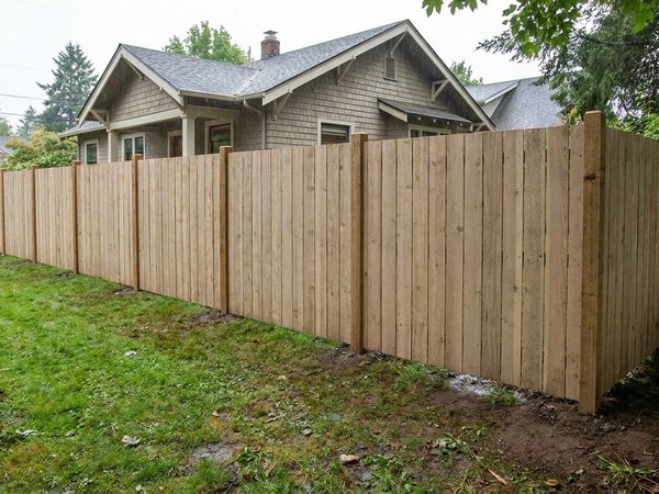 Straight new cedar privacy fence after, example